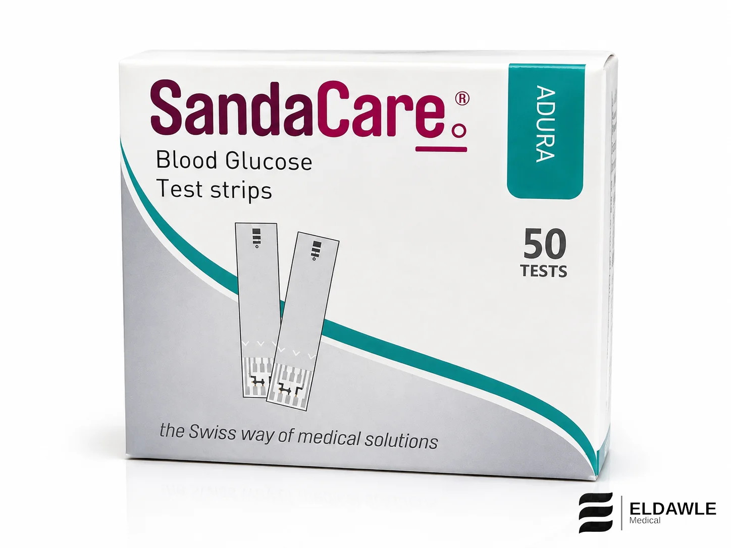 شرائط قياس السكر ساندا كير أدورا -SandaCare ADURA Blood Glucose Test Strips (50 شريط اختبار )