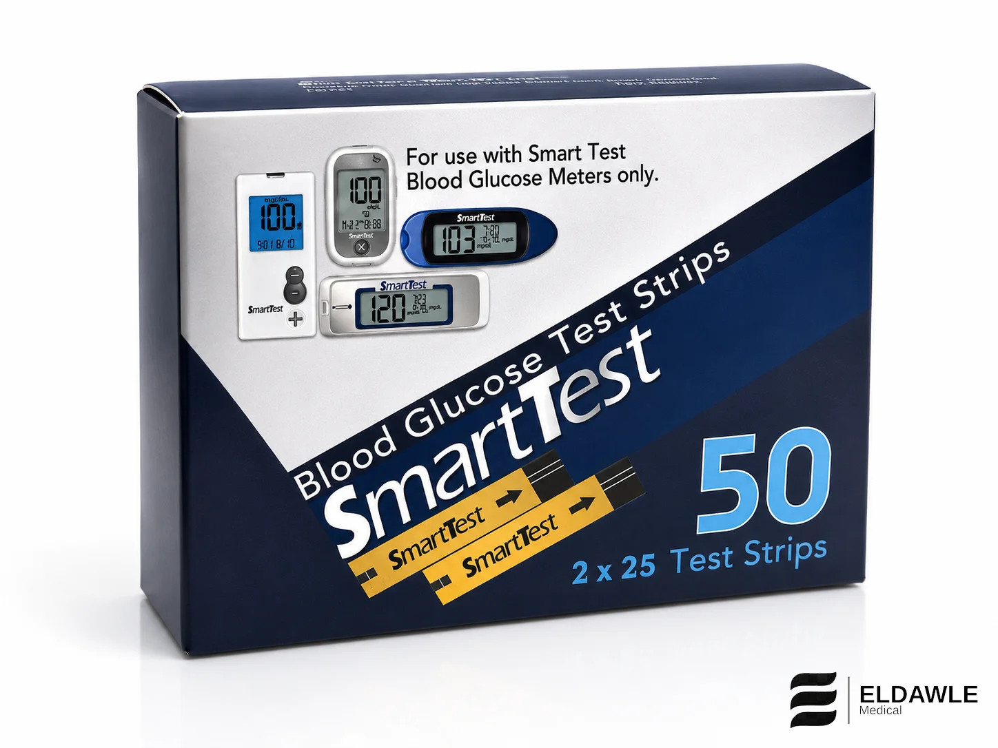 شرائط قياس السكر سمارت تيست-SmartTest Blood Glucose Test Strips ( 50 شريط اختبار )