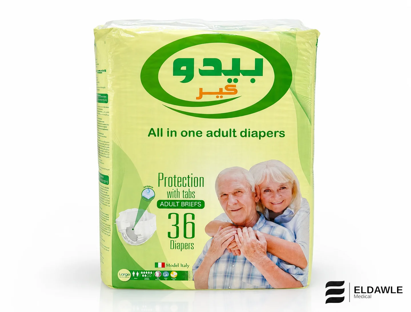 حفاضات كبار السن بيدو كير – مقاس Large (36 حفاضة)