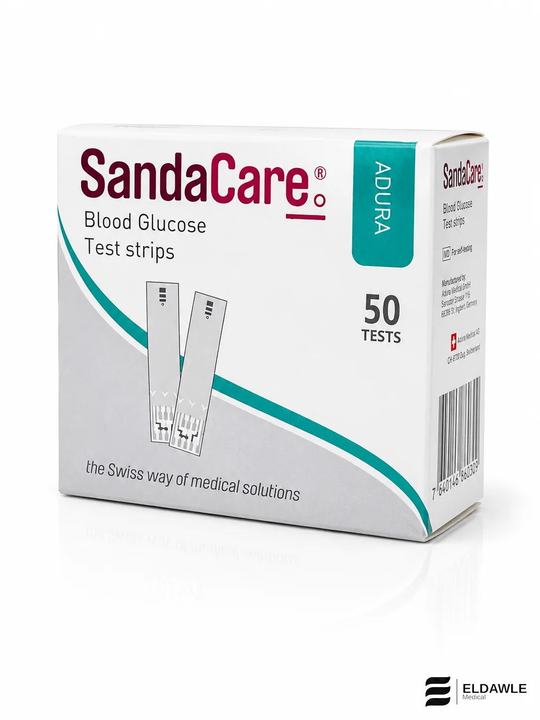 شرائط قياس السكر ساندا كير أدورا -SandaCare ADURA Blood Glucose Test Strips (50 شريط اختبار ) 3